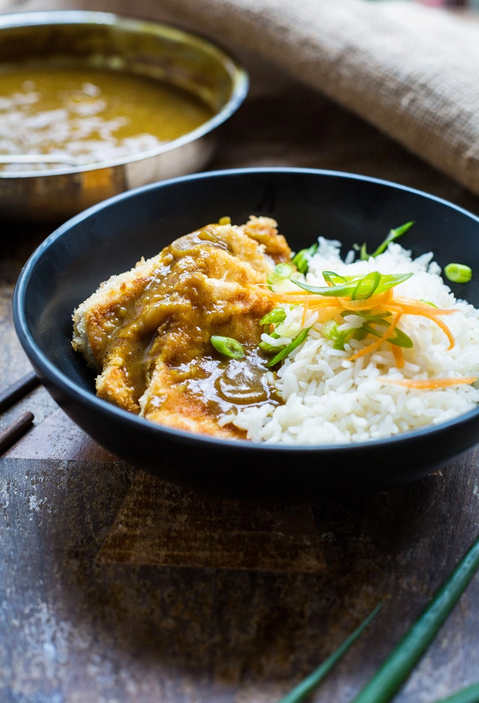 A bowl of Japanese tofu curry with rice