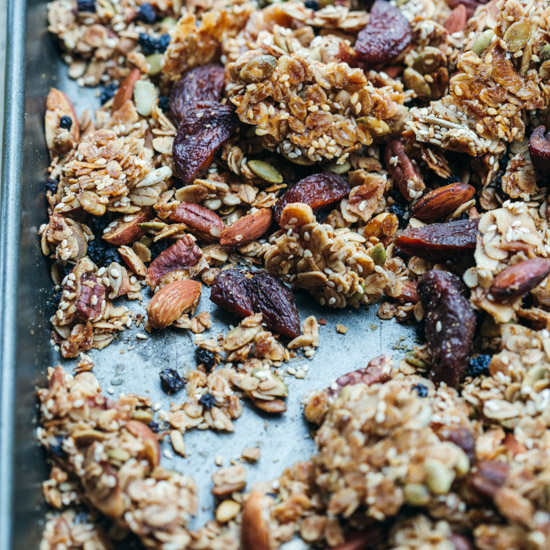 Wonderfully Chunky Toasted Sesame Granola Recipe My Goodness Kitchen