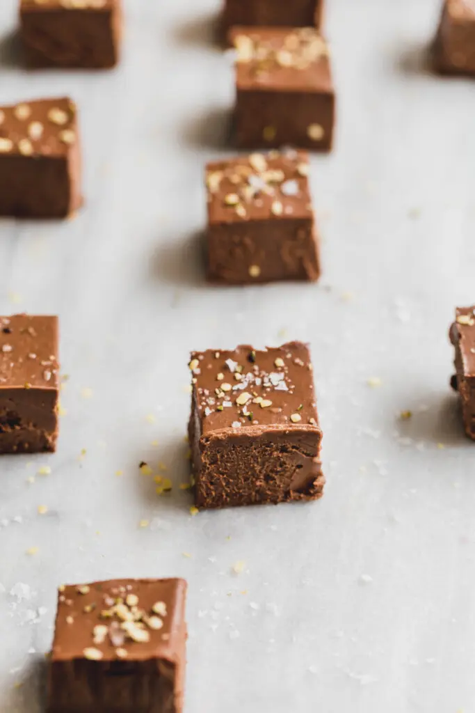 With sweet potato and almond butter these vegan Sweet Potato Chocolate Fudge Squares are a little bit good and a little bit decadent.