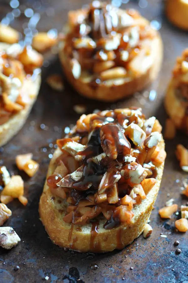 Sticky buns on a tray.