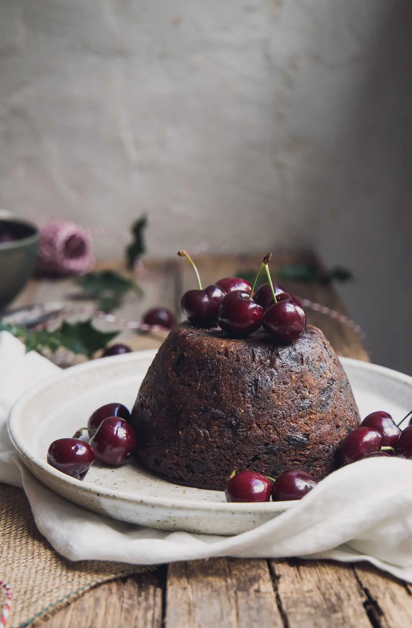 My FAVOURITE vegan Christmas pudding is made with plump dried fruits, pecans and brandy. With easy instructions, this pudding is a simple and spectacular Christmas dessert | mygoodnesskitchen.com | #veganpudding #veganplumbpudding #veganChristmas 