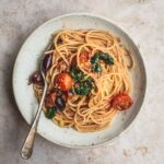 A bowl of tomato spaghetti.