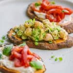 Sweet potato with avocado and peppers