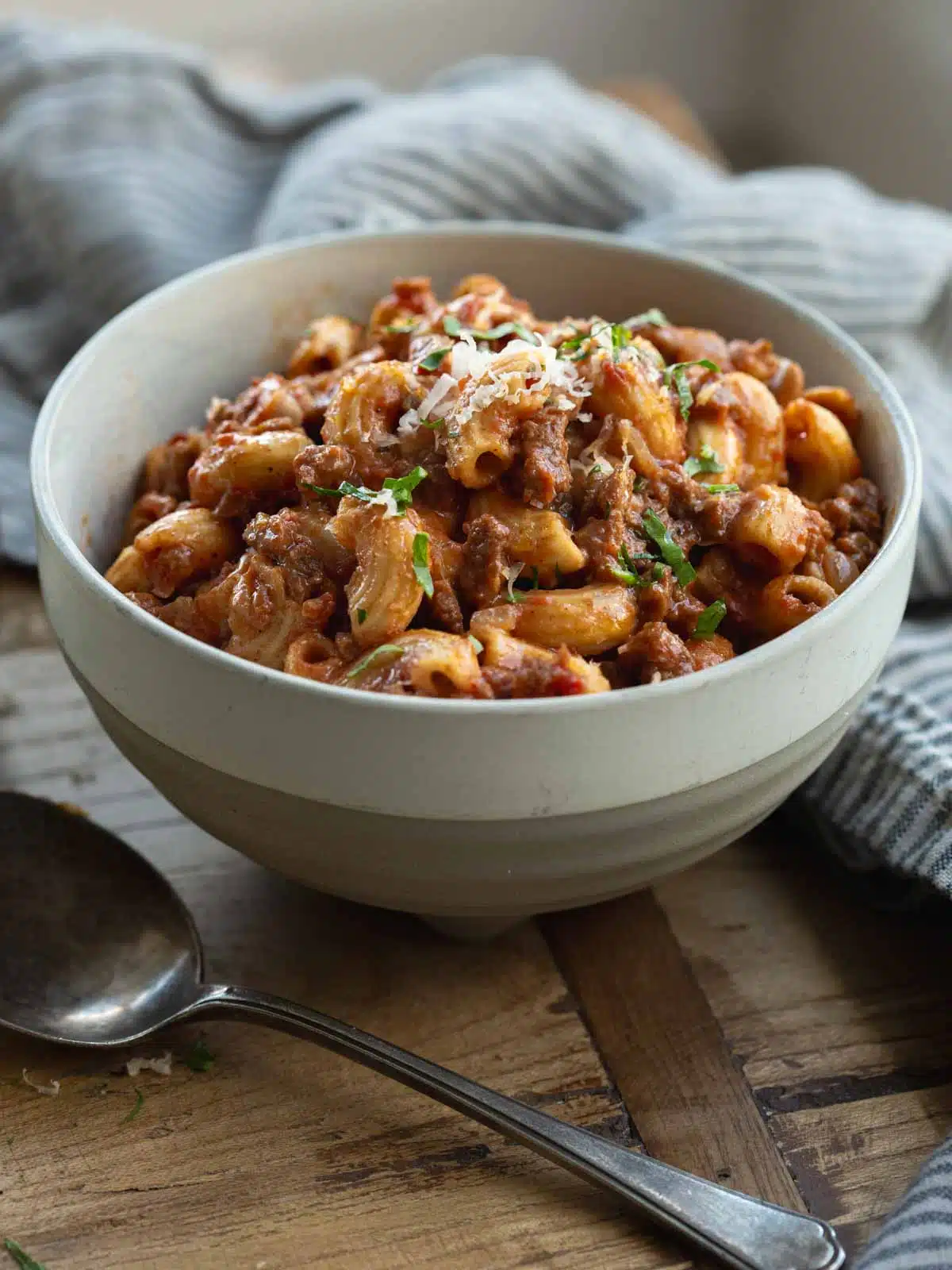 Pasta in a bowl.