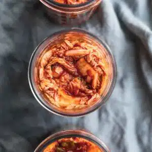 Jars of kimchi.