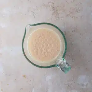 Bloomed yeast for spelt bread recipe.
